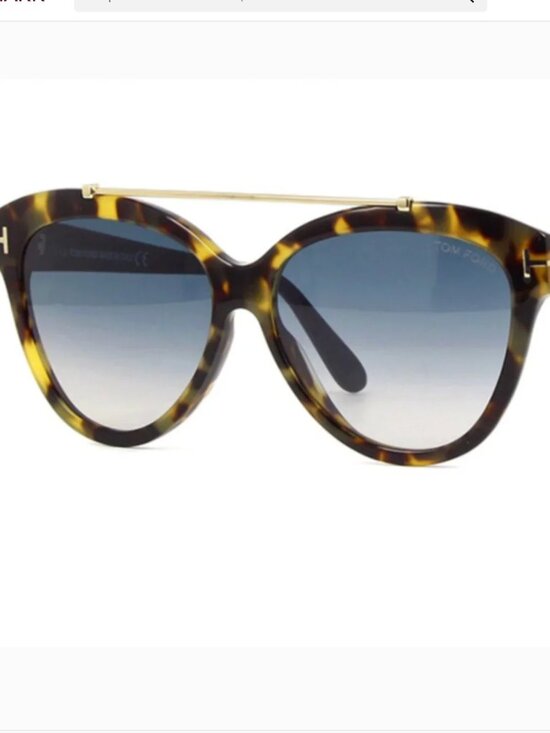 NIB Auth Tom Ford Livia 56MM oversize Cat Eye Sunglasses $600